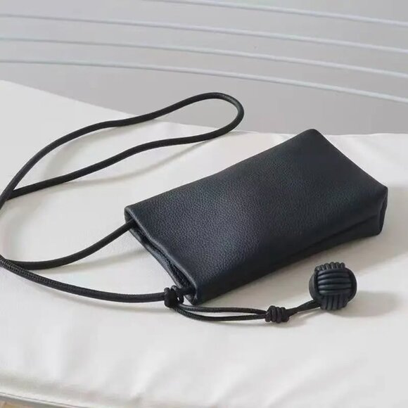 New! Black Faux Soft Leather Mini Crossbody Phone Coin Purse Bag - Picture 3 of 10